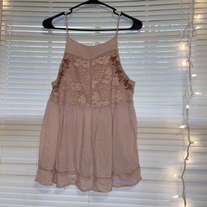 Floral lace tank